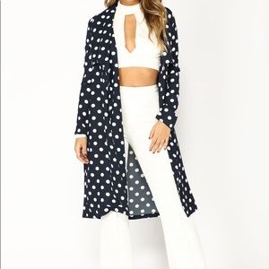 Flaunt That Polka Dot Jacket - Navy